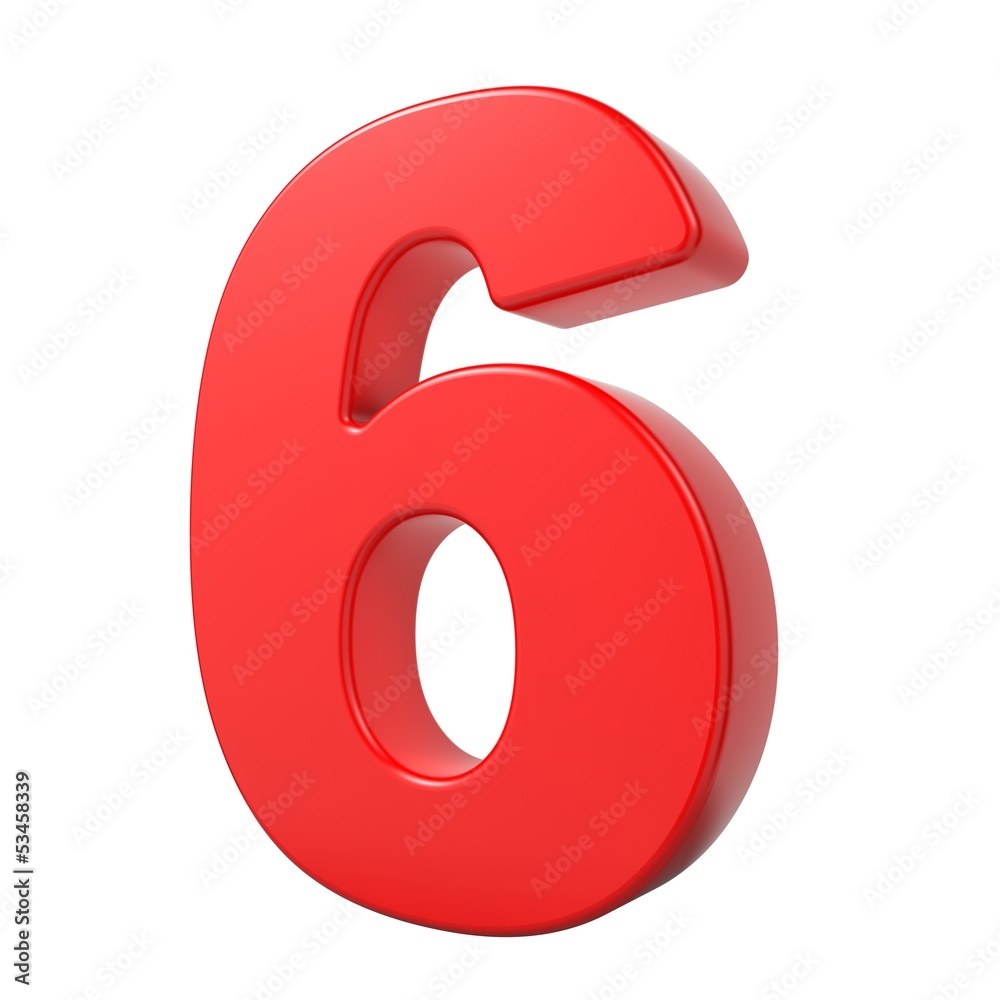 Red 3D Number. Red 3D Number.