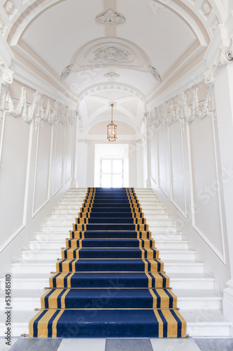Tela Stairwell in the Polish palace. Royal castle in Warsaw