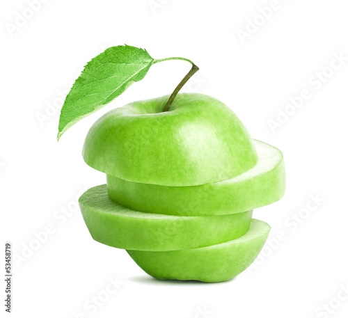 Sliced green apple