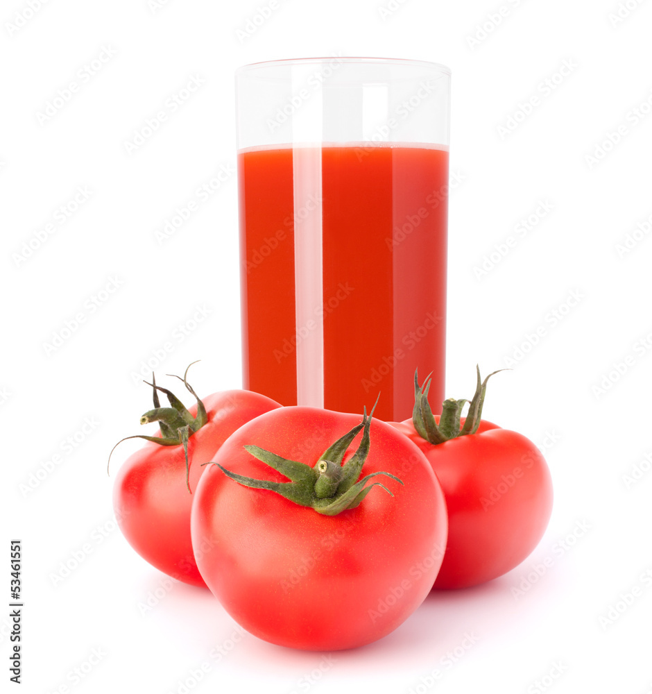 Tomato vegetable juice in glass Tomato vegetable juice in glass