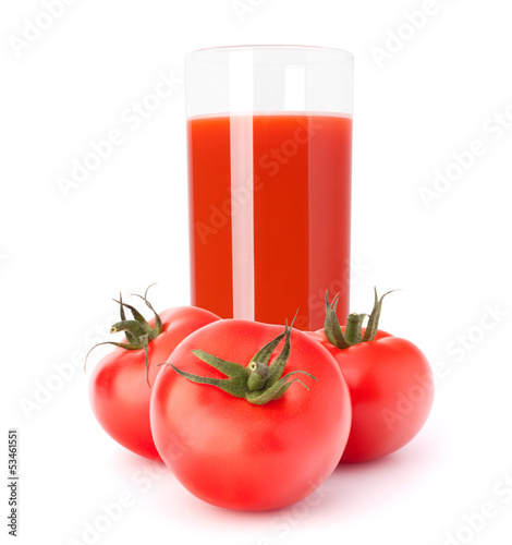 Tomato vegetable juice in glass