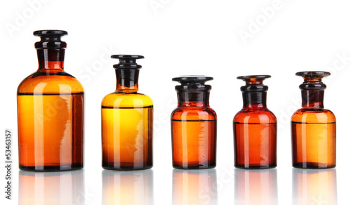 Medicine bottles isolated on white