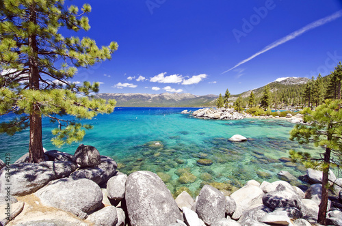 Beautiful lake tahoe beach photo
