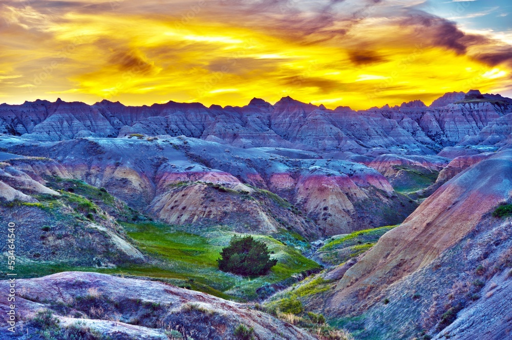 HDR Sunset in The Badlands