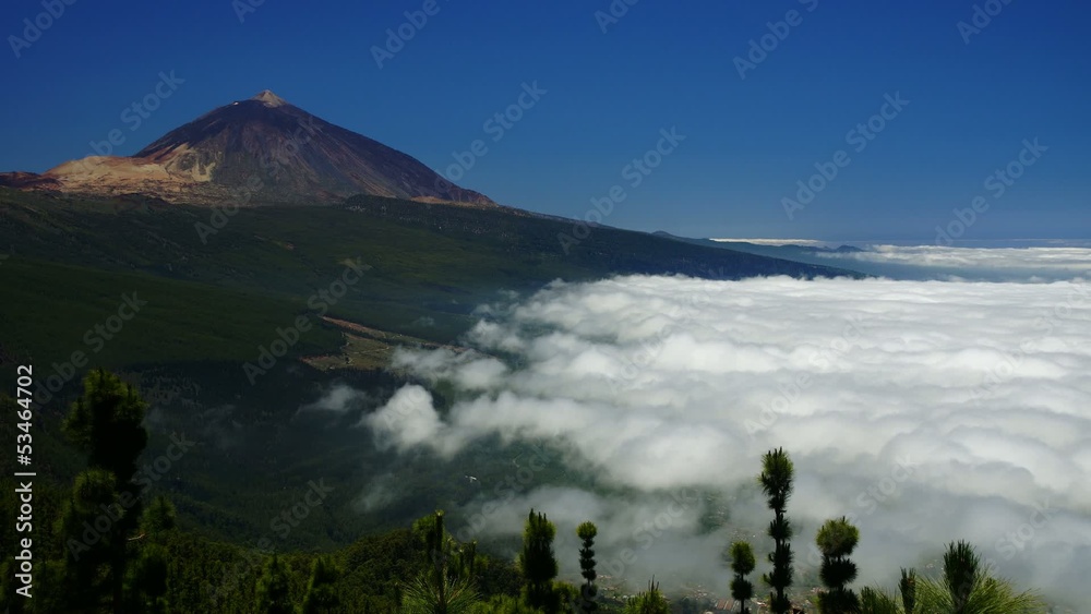 Teide volcano, time-lapse with high level point