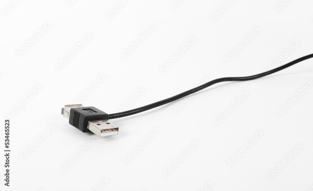 wire Usb, two way USB plug with wire isolate on white screen wire Usb, two way USB plug with wire isolate on white screen