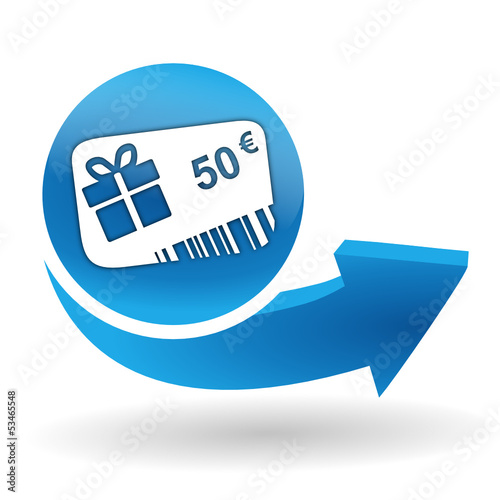 carte cadeau 50 euros sur bouton web bleu