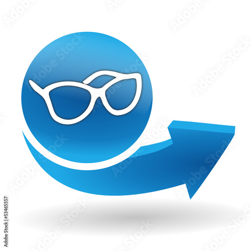 paire de lunettes sur bouton web bleu