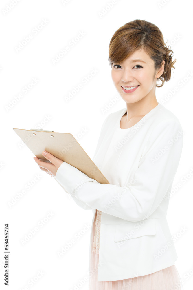 Beautiful asian business woman isolated on white background Beautiful asian business woman isolated on white background