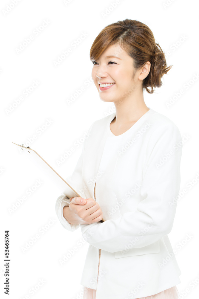 Beautiful asian business woman isolated on white background Beautiful asian business woman isolated on white background