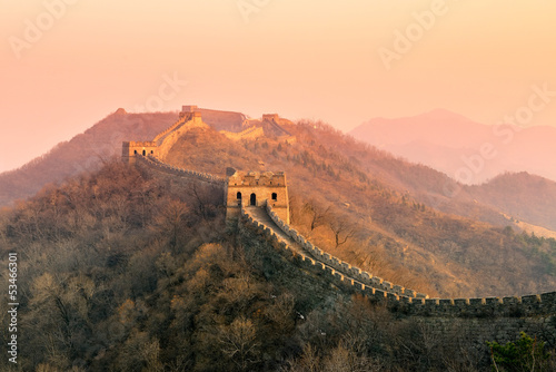 Tableau sur toile Great Wall sunset