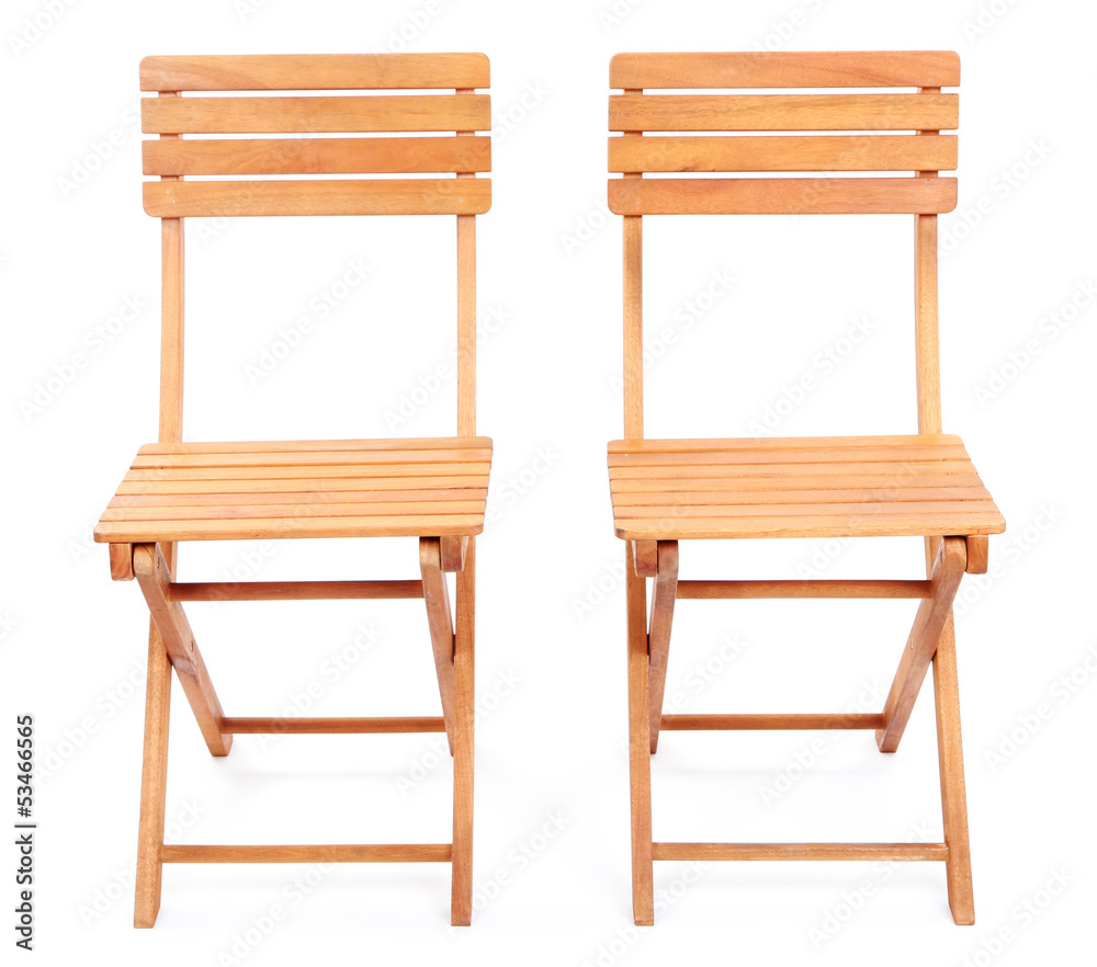 Wooden chairs isolated on white
