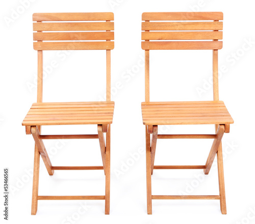 Wooden chairs isolated on white