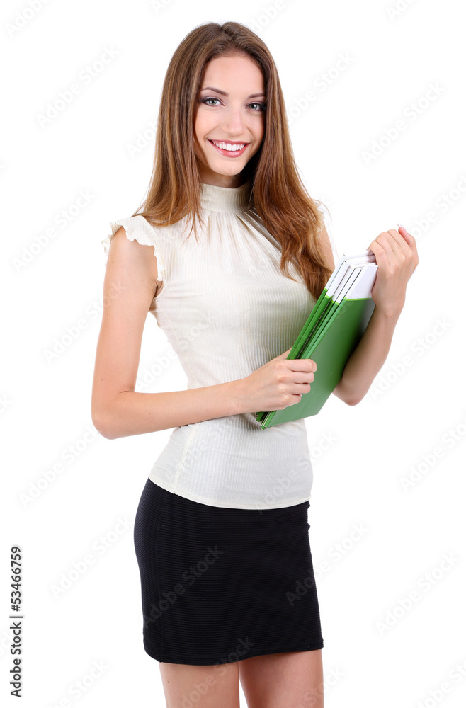 Young business woman isolated on white Young business woman isolated on white