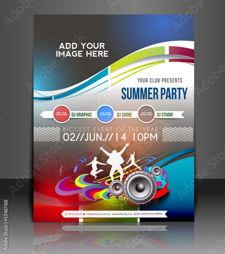 music party flyer, vector