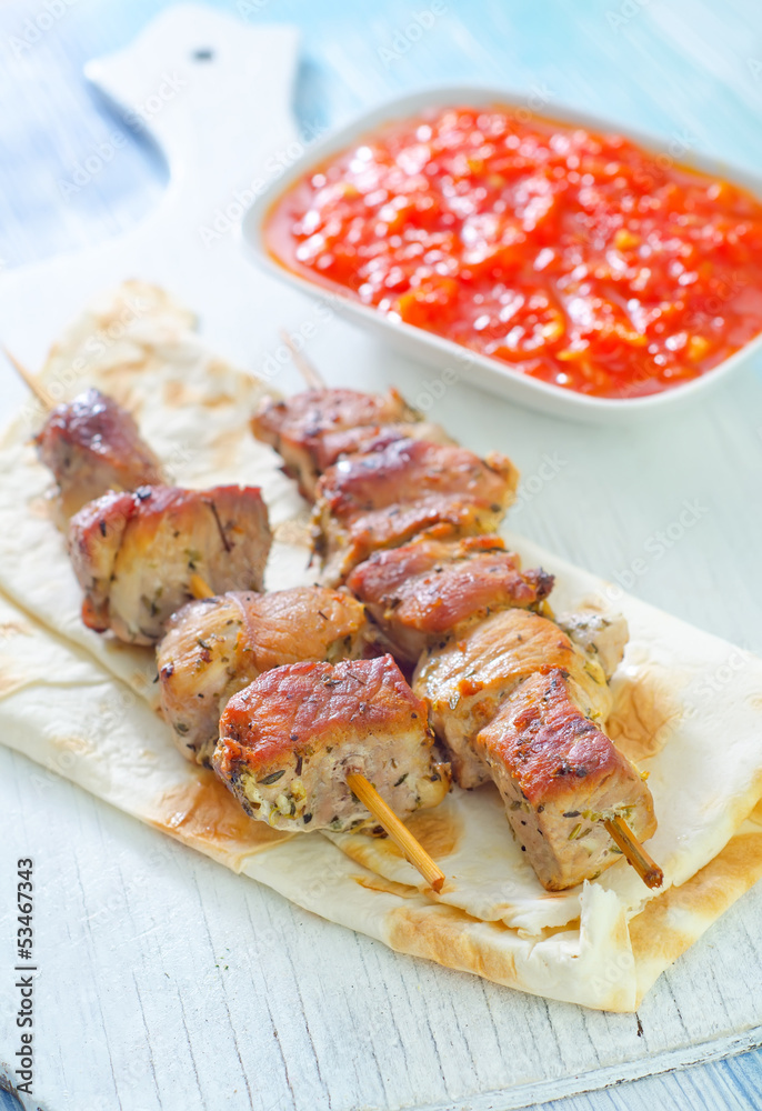 kebab on lavash