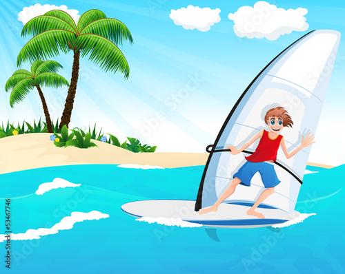 Young windsurfer