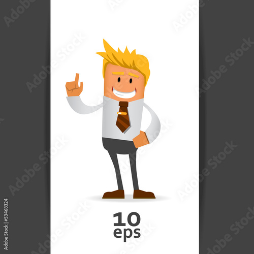 Happy office manager. Vector illustration 10 eps