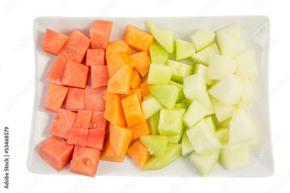 Cube Sized Melons And Honeydew Cube Sized Melons And Honeydew
