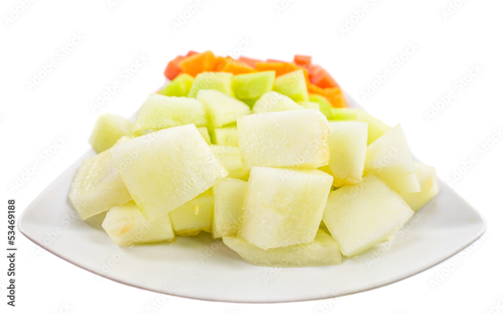 Cube Sized Melons And Honeydew
