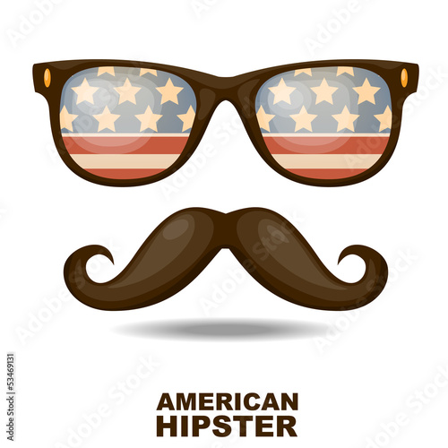 American Hipster. Vector illustration
