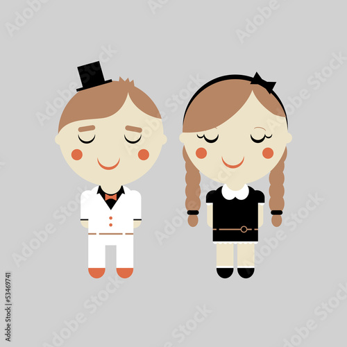 The Aristocrats.  Illustration of man and woman in vector.