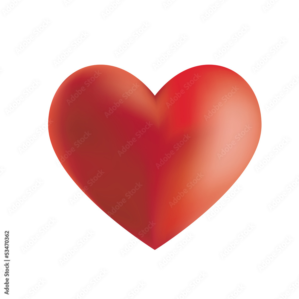 Illustration of a red heart isolated on white background