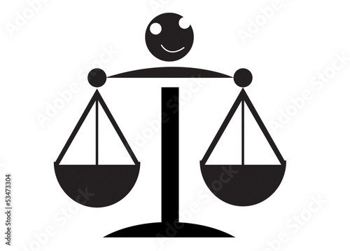 Vector illustration Icon of justice scales 