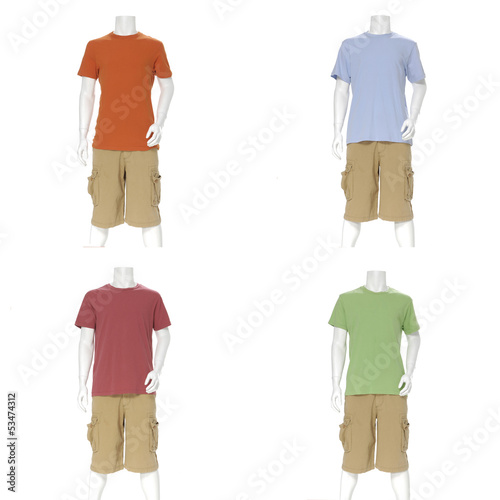 Colorful Shirt clothes on male mannequin collection