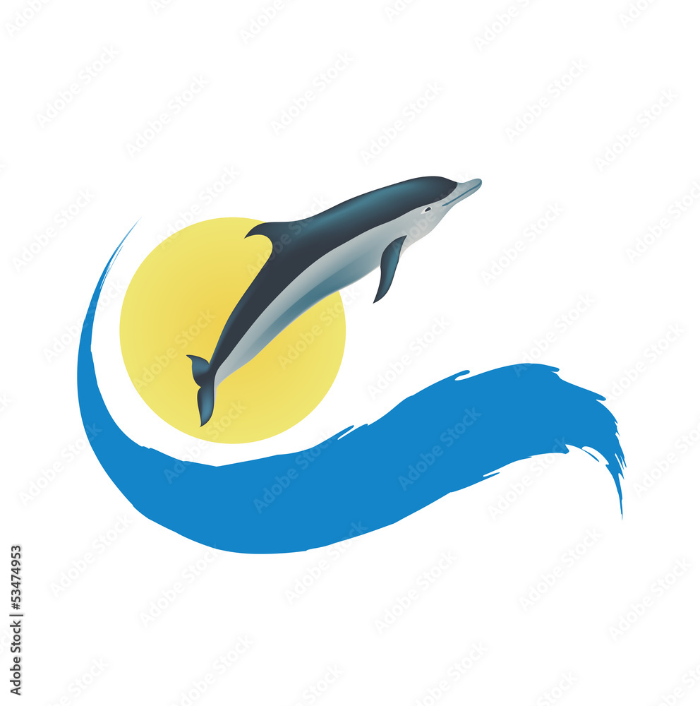 Dolphin vector illustration, isolated icon on white Dolphin vector illustration, isolated icon on white