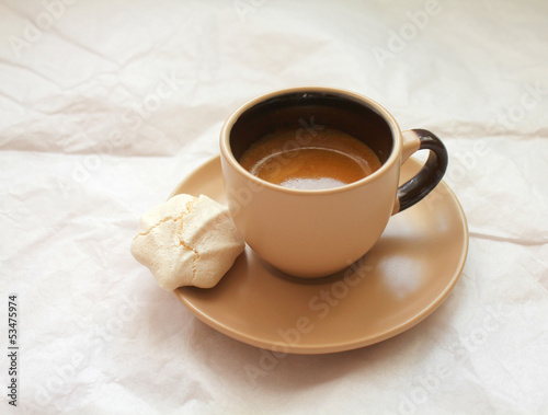 Espresso coffee and meringue