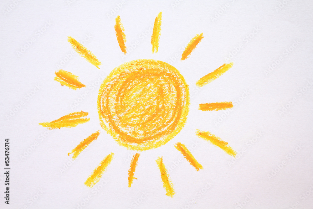 Naklejka premium Sun drawing