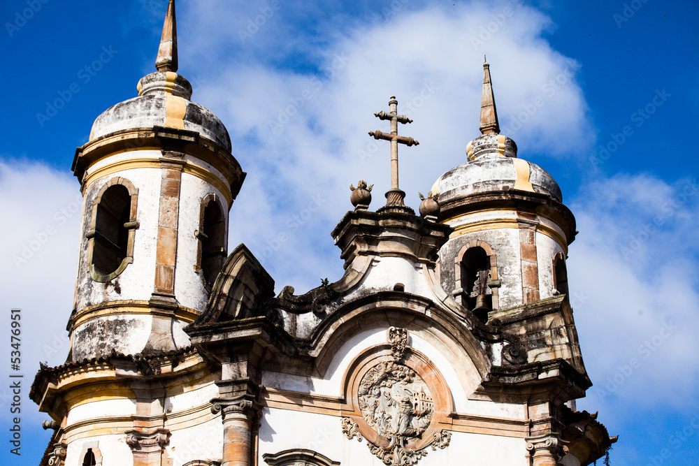 View of the Igreja de Sao Francisco de Assis,ouro preto,brazil