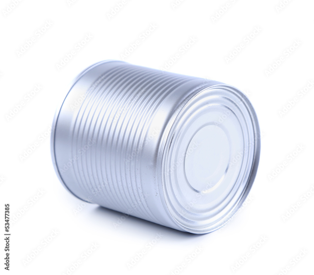 Obraz premium The closed tin cans. On a white background.