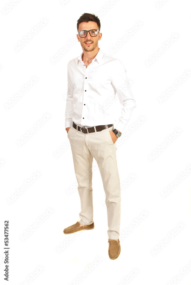 Happy casual man with eyeglasses Happy casual man with eyeglasses