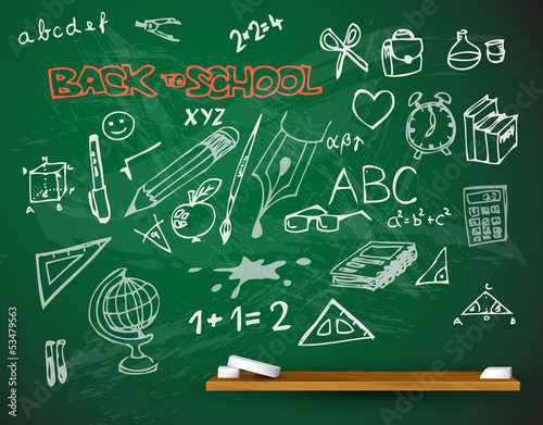 vector school blackboard illustration
