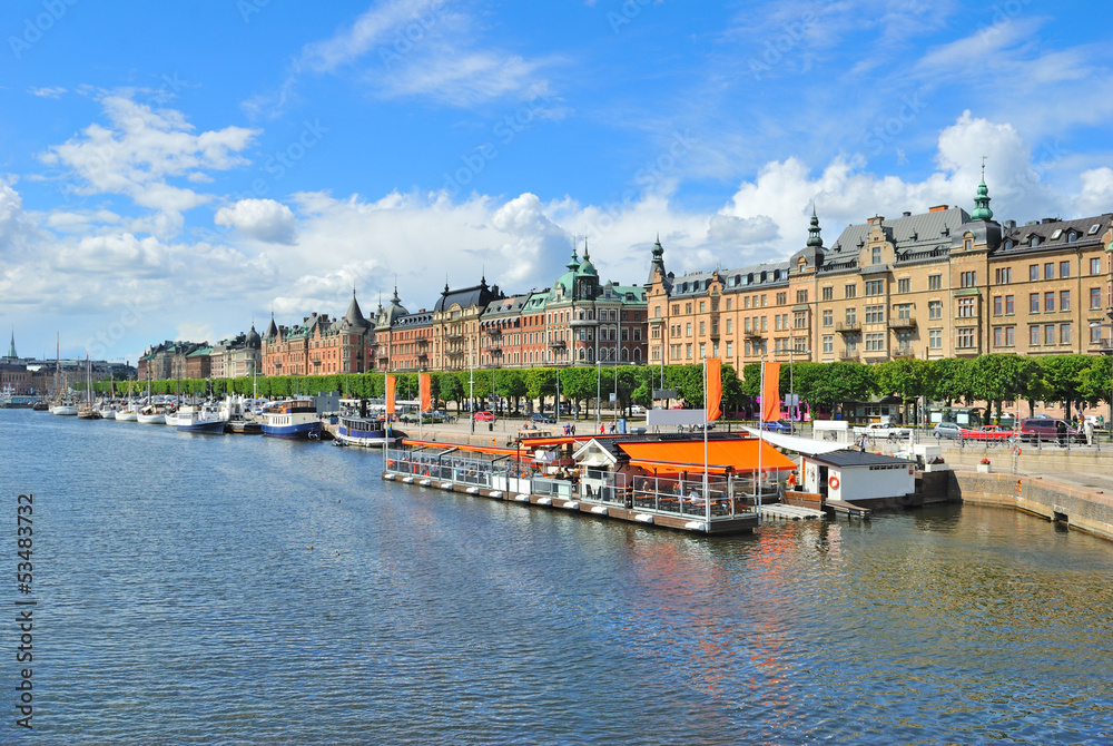 Stockholm. Beautiful quay in Ostermalm