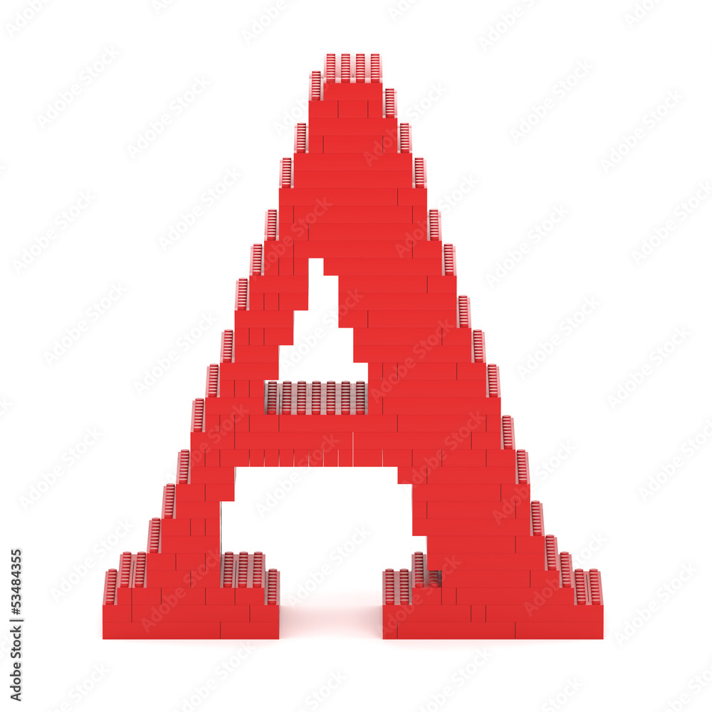 Fototapeta premium Letter A built from toy bricks
