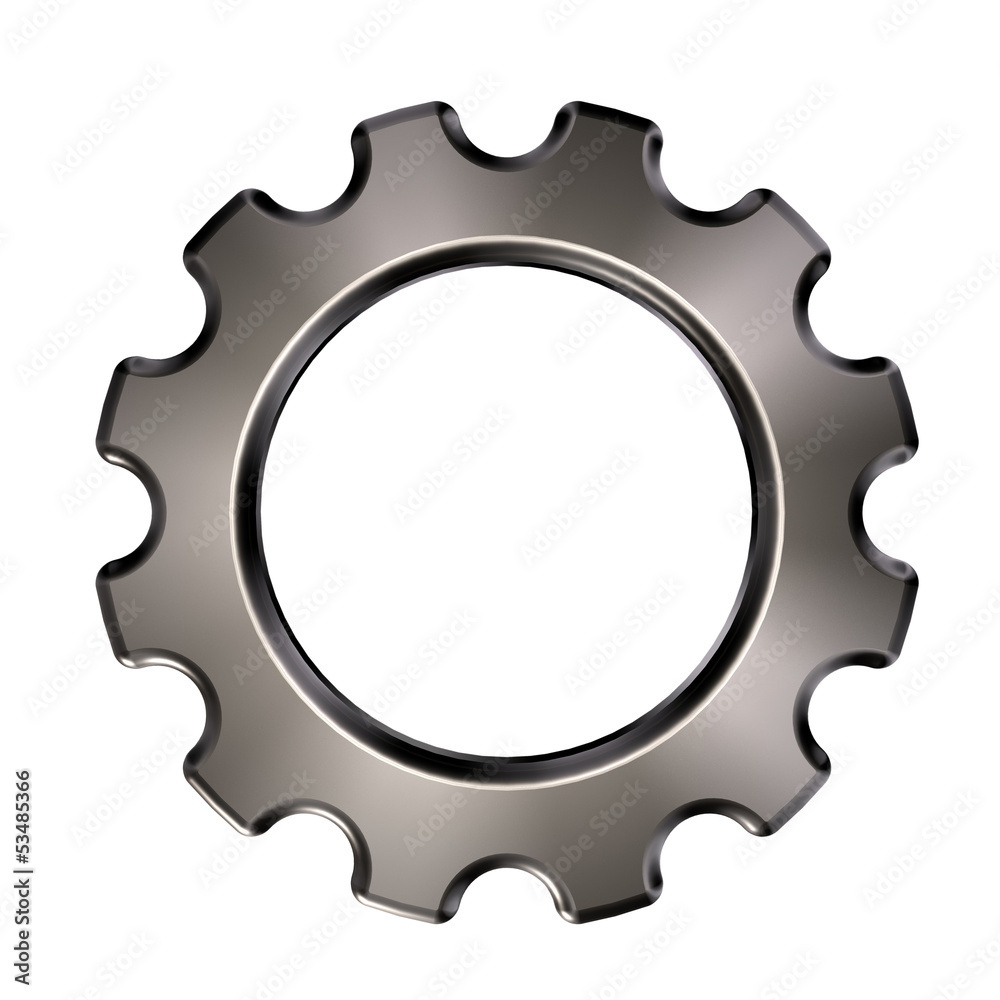 metal gear wheel on white background - 3d illustration metal gear wheel on white background - 3d illustration
