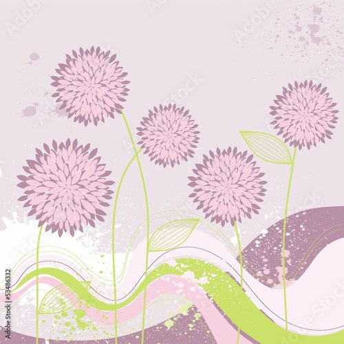 vintage greeting card with flowers