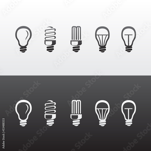 Set of Vector Light Bulbs Icons