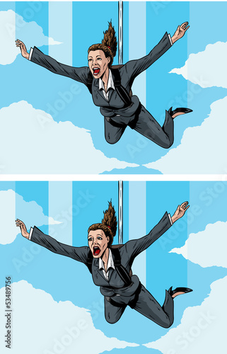 Happy/scared businessmwoman