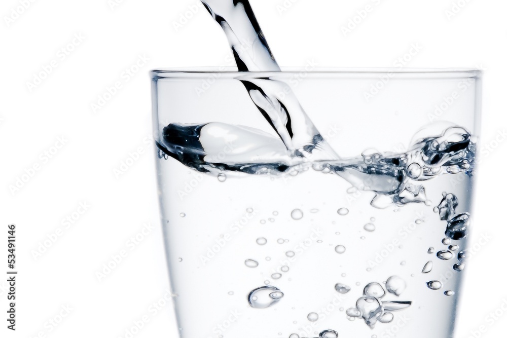 glass with pure water with bubbles glass with pure water with bubbles