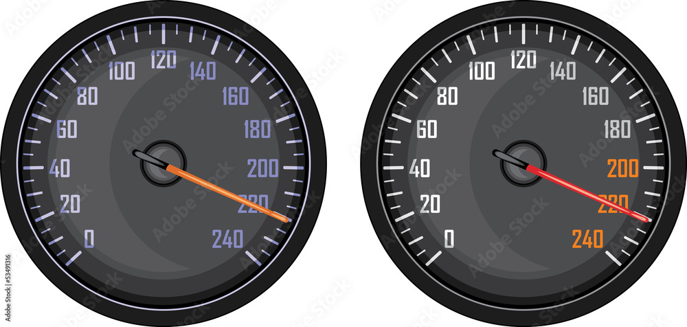 Speedometer isolated on the white