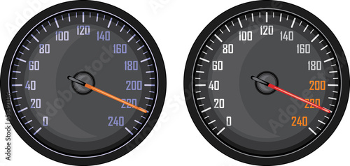 Speedometer isolated on the white