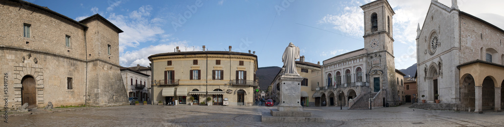 Buildings on Norcia square
