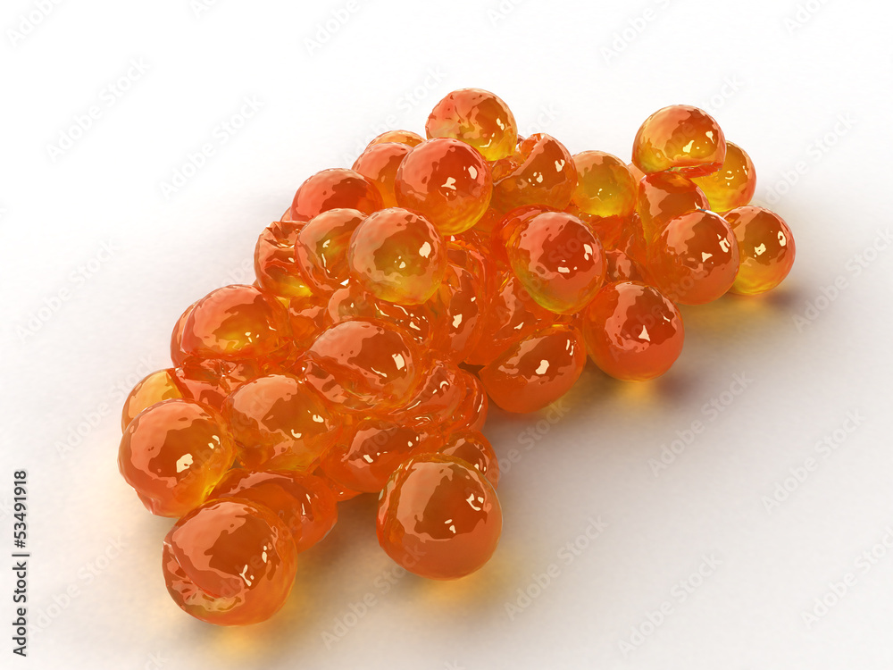 Red caviar on a white background №2 Red caviar on a white background №2