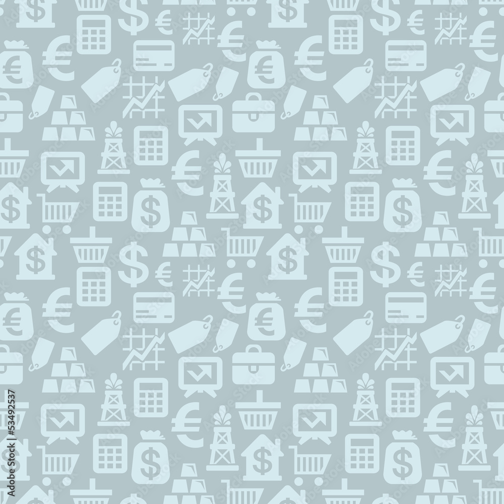 Vector seamless pattern with finance icons Vector seamless pattern with finance icons