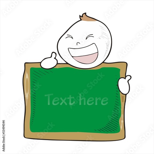 boy info Board cartoon vector