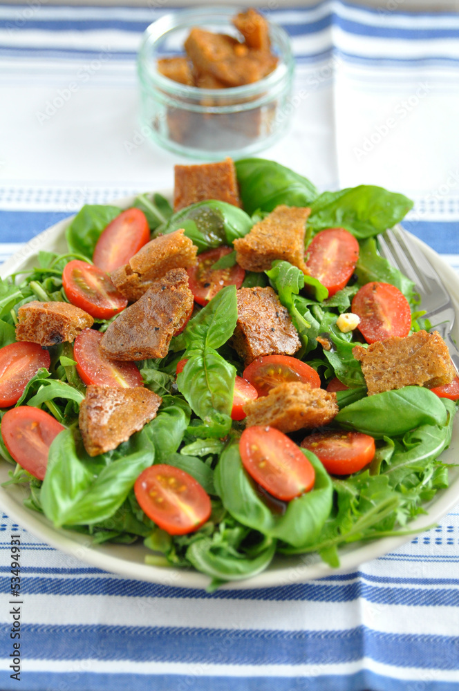 Panzanella, italienischer Brotsalat Panzanella, italienischer Brotsalat